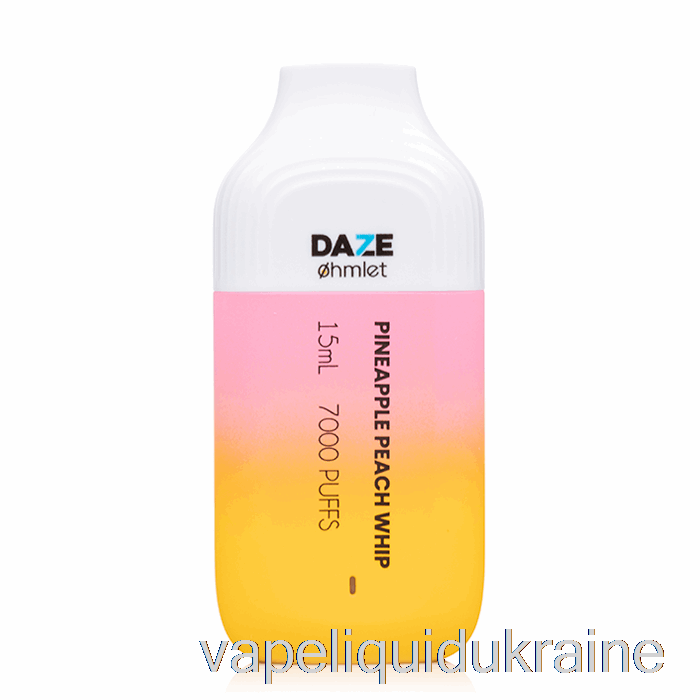 Vape Liquid Ukraine 7 Daze OHMLET 7000 0% Zero Nicotine Disposable Pineapple Peach Whip